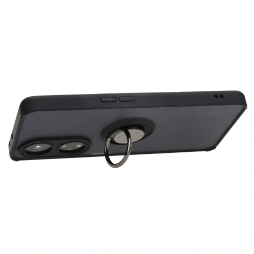 Etui z uchwytem na palec Bizon Case Hybrid Ring do Oppo A98 5G przydymione z czarną ramką