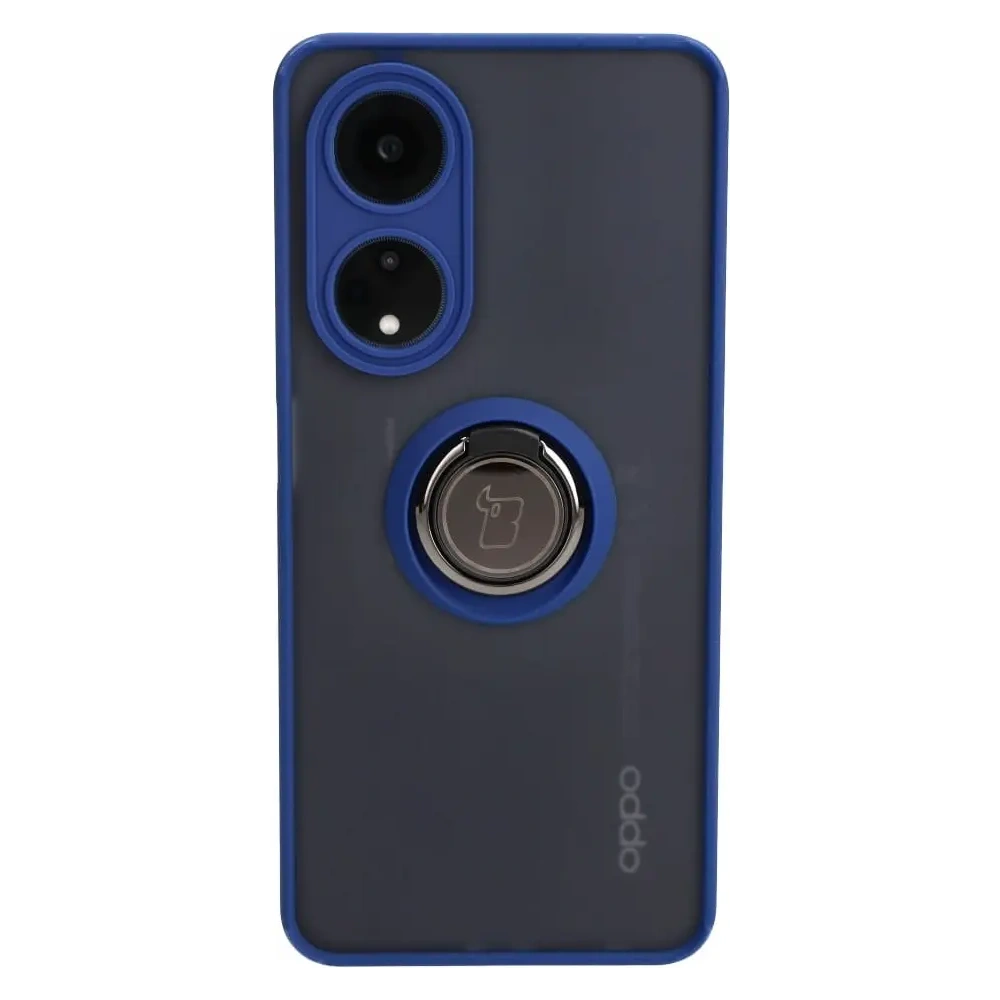 Hurtownia GSM - Etui z uchwytem na palec Bizon Case Hybrid Ring do Oppo A98 5G przydymione z granatową ramką - BIZ2445 - {ean13} - Hurt