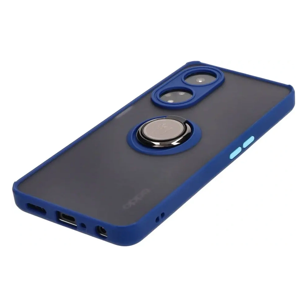 Hurtownia GSM - Etui z uchwytem na palec Bizon Case Hybrid Ring do Oppo A98 5G przydymione z granatową ramką - BIZ2445 - {ean13} - Hurt