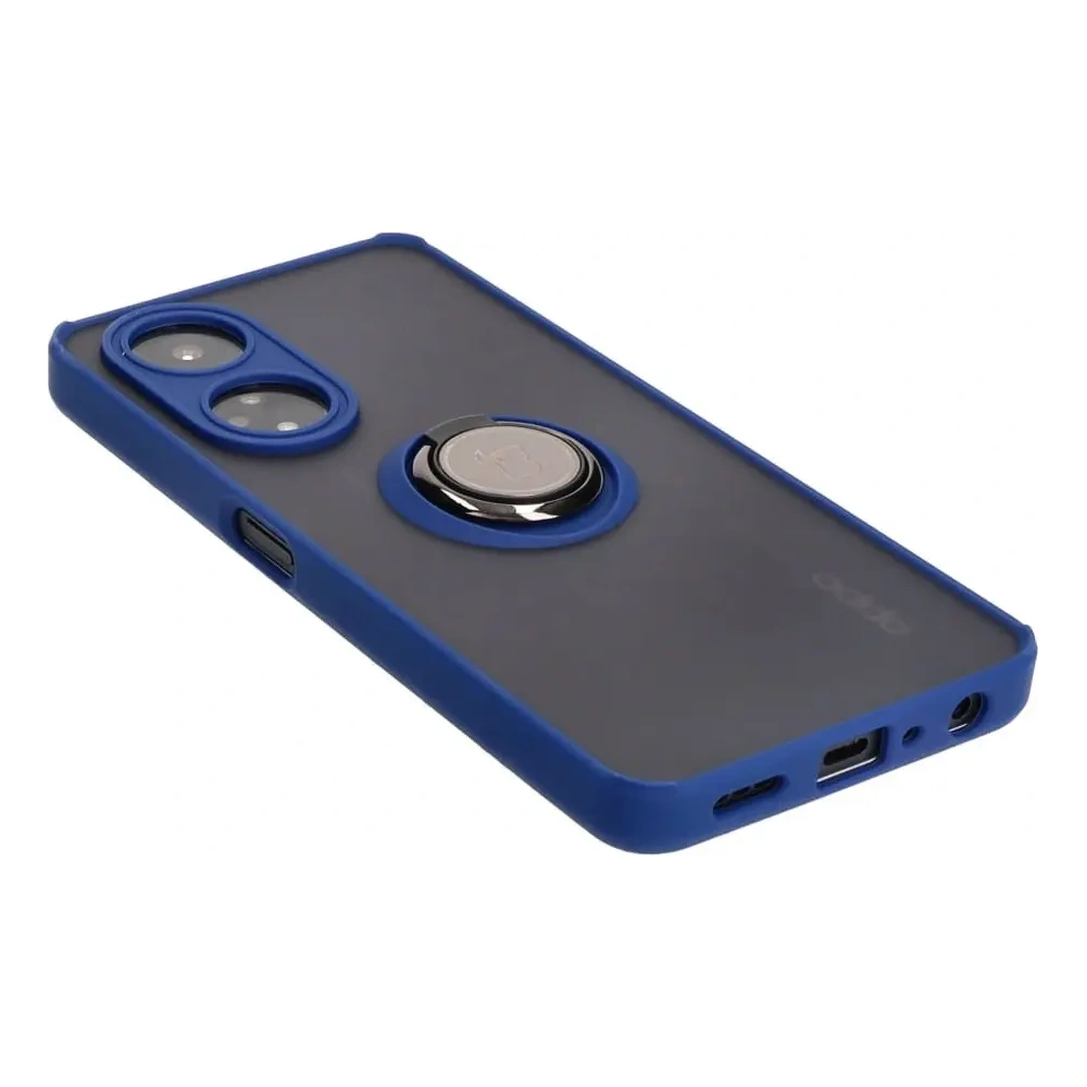 Hurtownia GSM - Etui z uchwytem na palec Bizon Case Hybrid Ring do Oppo A98 5G przydymione z granatową ramką - BIZ2445 - {ean13} - Hurt