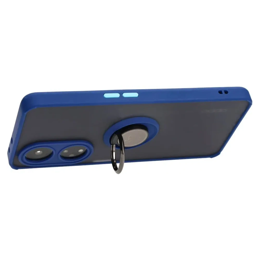 Wholesale Bizon Case Hybrid Ring Oppo A98 5G smoky with a navy blue frame - BIZ2445 - {ean13} - Hurt