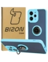 Bizon Case Hybrid Ring Xiaomi Redmi 12 smoky cu un cadru bleu deschis