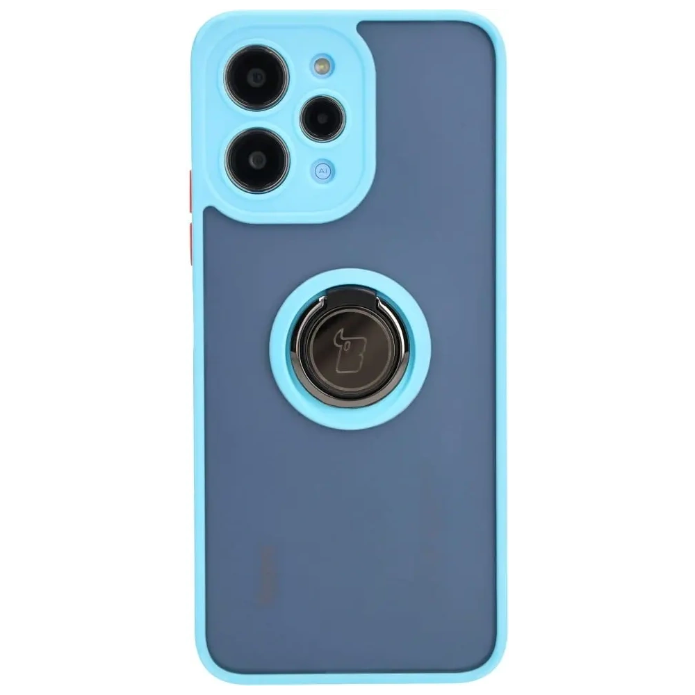 Hurtownia GSM - Bizon Case Hybrid Ring Xiaomi Redmi 12 füstös szürke világoskék kerettel - BIZ2448 - {ean13} - Hurt
