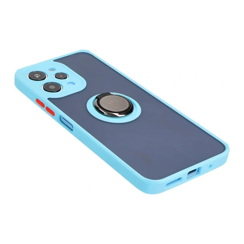 Hurtownia GSM - Bizon Case Hybrid Ring Xiaomi Redmi 12 rauchig mit einem hellblauen Rahmen - BIZ2448 - {ean13} - Hurt