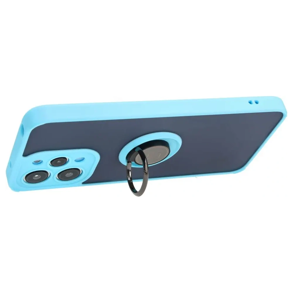 Wholesale Bizon Case Hybrid Ring Xiaomi Redmi 12 smoky with a light blue frame - BIZ2448 - {ean13} - Hurt