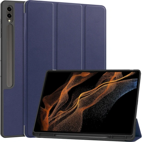 Etui Bizon Case Tab Lizard do Samsung Galaxy Tab S10 Ultra / S9 Ultra granatowe