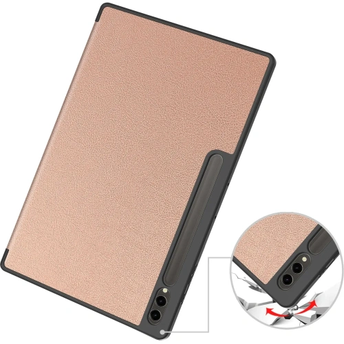 Etui Bizon Case Tab Lizard do Samsung Galaxy Tab S10 Ultra / S9 Ultra różowozłote