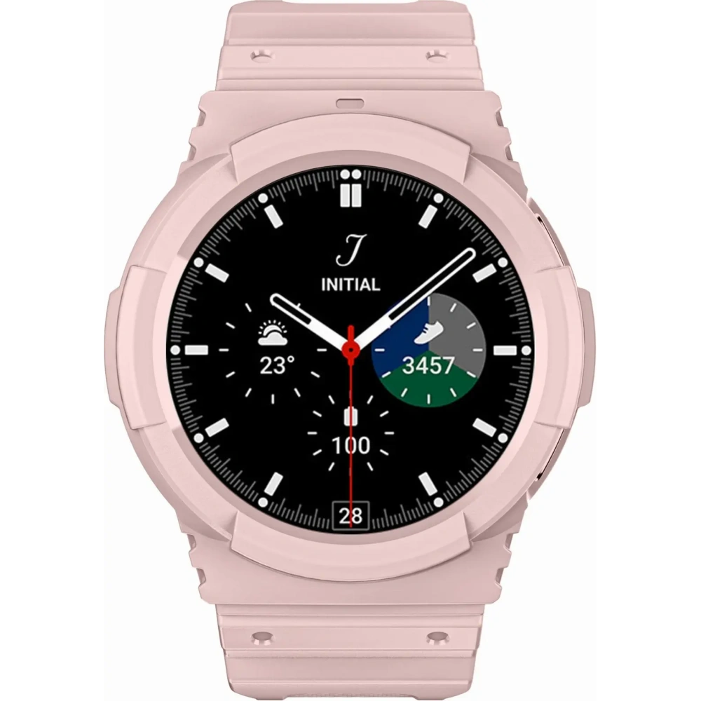 Hurtownia GSM - Bizon Strap + Carcasa Ceas Acțiune Samsung Galaxy Watch 4 / 5 44 mm roz deschis - BIZ2461 - {ean13} - Hurt