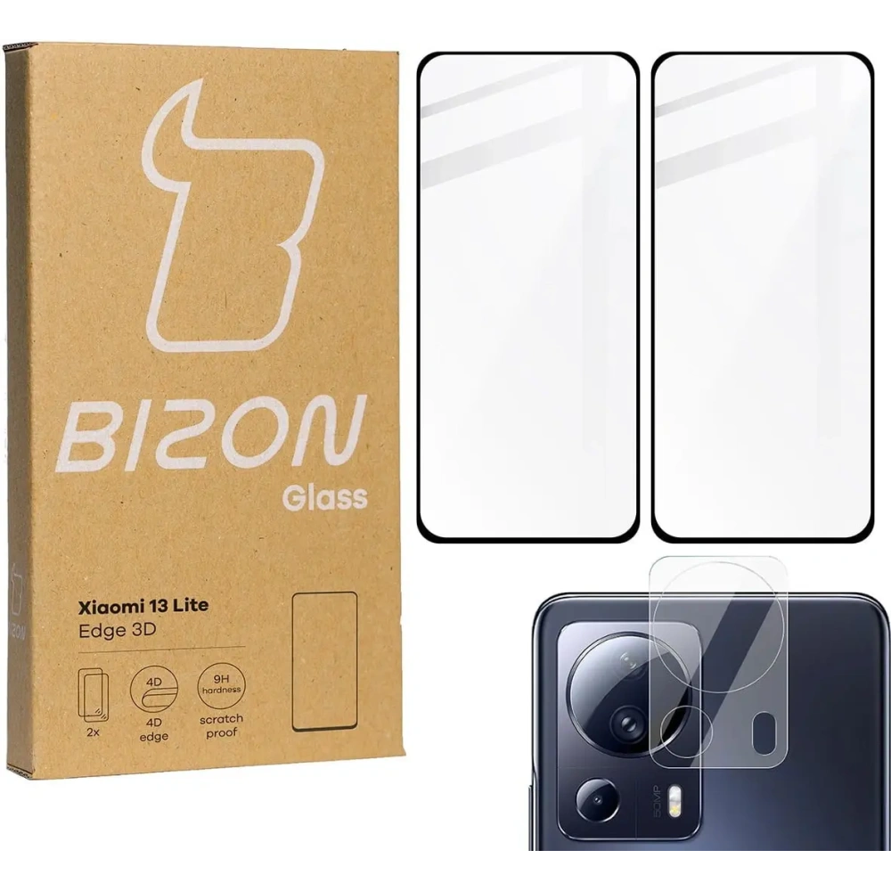 Hurtownia GSM - BIZON Edge 3D 2x képernyő üveg + kamera üveg Xiaomi 13 Lite - BIZ2463 - {ean13} - Hurt