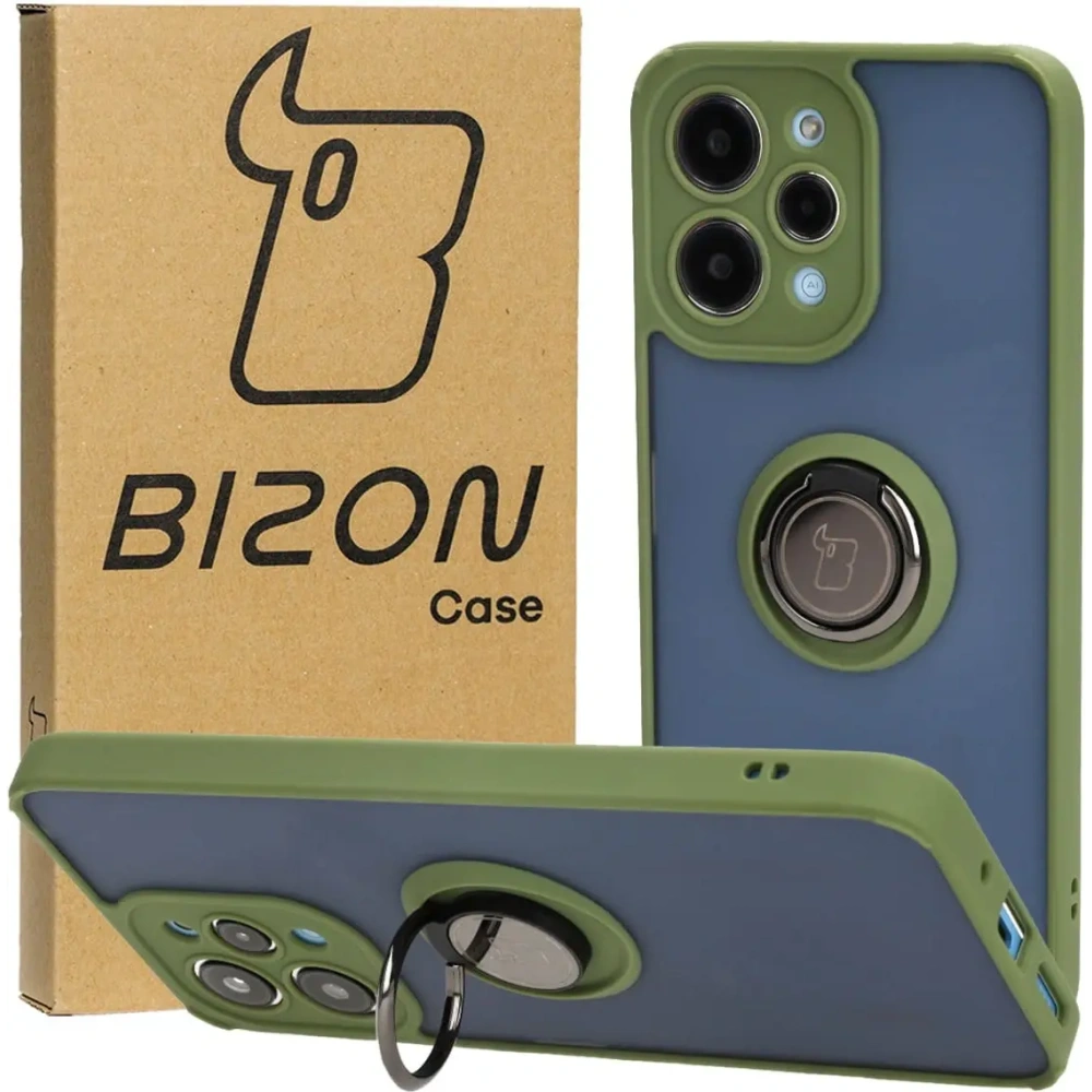 Hurtownia GSM - Bizon Case Hybrid Ring Xiaomi Redmi 12 füstös zöld kerettel - BIZ2464 - {ean13} - Hurt