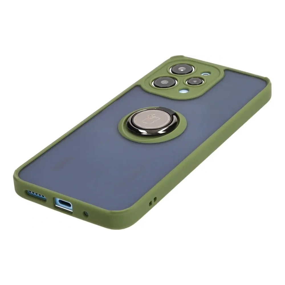 Hurtownia GSM - Bizon Case Hybrid Ring Xiaomi Redmi 12 fumuriu cu un cadru verde - BIZ2464 - {ean13} - Hurt