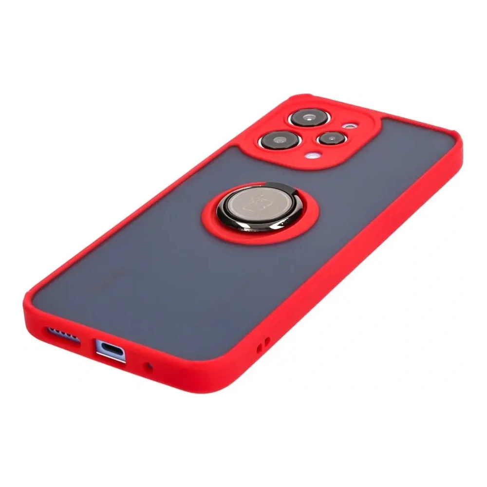 Hurtownia GSM - Etui s úchopem na prst Bizon Case Hybrid Ring pro Xiaomi Redmi 12 kouřové s červeným rámečkem - BIZ2465 - {ean13} - Hurt