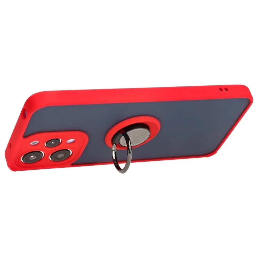 Hurtownia GSM - Etui s úchopem na prst Bizon Case Hybrid Ring pro Xiaomi Redmi 12 kouřové s červeným rámečkem - BIZ2465 - {ean13} - Hurt