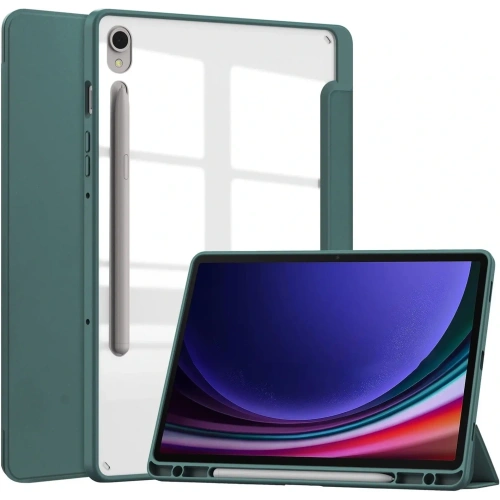 Etui Bizon Case Tab Clear Matt do Samsung Galaxy Tab S9 ciemnozielone