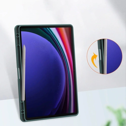 Etui Bizon Case Tab Clear Matt do Samsung Galaxy Tab S9 ciemnozielone