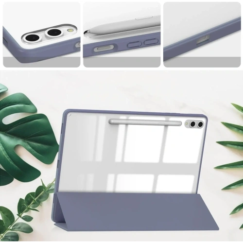 Etui Bizon Case Tab Clear Matt do Samsung Galaxy Tab S10 Plus / S9 Plus lawendowe