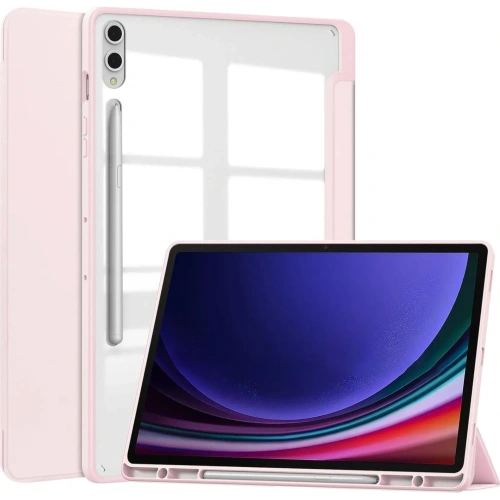 Etui Bizon Case Tab Clear Matt do Samsung Galaxy Tab S10 Plus / S9 Plus jasnoróżowe
