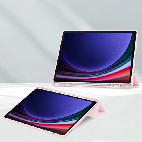 Etui Bizon Case Tab Clear Matt do Samsung Galaxy Tab S10 Plus / S9 Plus jasnoróżowe