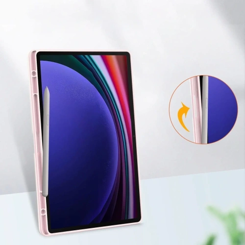 Etui Bizon Case Tab Clear Matt do Samsung Galaxy Tab S10 Plus / S9 Plus jasnoróżowe