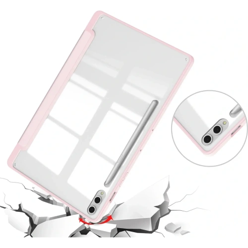 Etui Bizon Case Tab Clear Matt do Samsung Galaxy Tab S10 Plus / S9 Plus jasnoróżowe