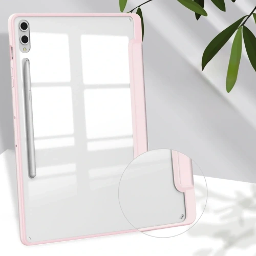 Etui Bizon Case Tab Clear Matt do Samsung Galaxy Tab S10 Plus / S9 Plus jasnoróżowe