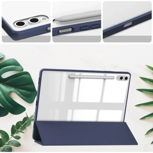 Etui Bizon Case Tab Clear Matt do Samsung Galaxy Tab S10 Plus / S9 Plus granatowe