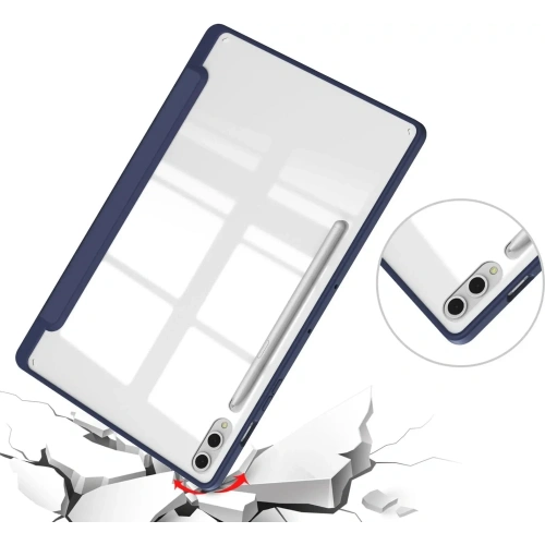 Etui Bizon Case Tab Clear Matt do Samsung Galaxy Tab S10 Plus / S9 Plus granatowe