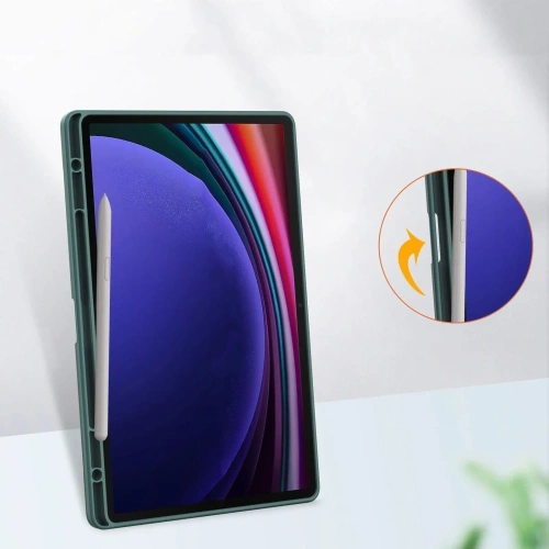 Etui Bizon Case Tab Clear Matt do Samsung Galaxy Tab S10 Plus / S9 Plus ciemnozielone