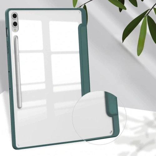 Etui Bizon Case Tab Clear Matt do Samsung Galaxy Tab S10 Plus / S9 Plus ciemnozielone