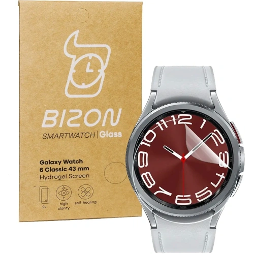 Folia hydrożelowa na ekran Bizon Glass Hydrogel do Samsung Galaxy Watch 6 Classic 43mm [2 PACK] (zegarek)