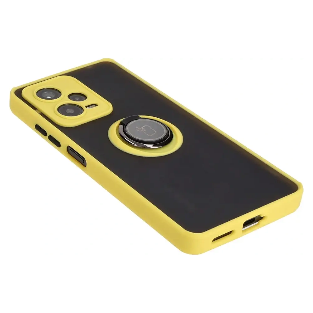 Hurtownia GSM - Bizon Case Hybrid Ring Xiaomi Redmi Note 12 Pro+ 5G füstös sárga kerettel - BIZ3112 - {ean13} - Hurt
