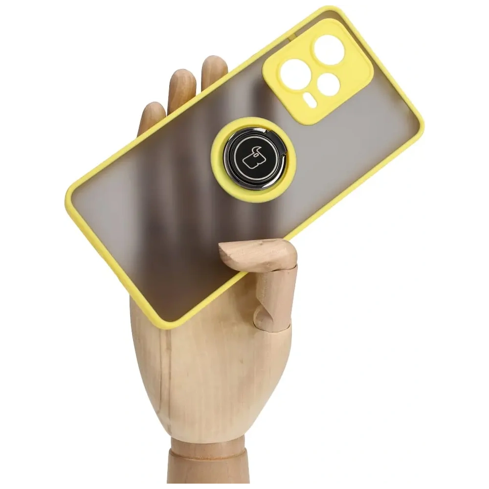Hurtownia GSM - Bizon Case Hybrid Ring Xiaomi Redmi Note 12 Pro+ 5G füstös sárga kerettel - BIZ3112 - {ean13} - Hurt