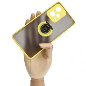 Wholesale Bizon Case Hybrid Ring Xiaomi Redmi Note 12 Pro+ 5G smoky with a yellow frame - BIZ3112 - {ean13} - Hurt