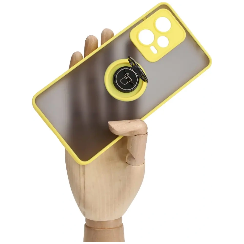 Hurtownia GSM - Bizon Case Hybrid Ring Xiaomi Redmi Note 12 Pro+ 5G füstös sárga kerettel - BIZ3112 - {ean13} - Hurt