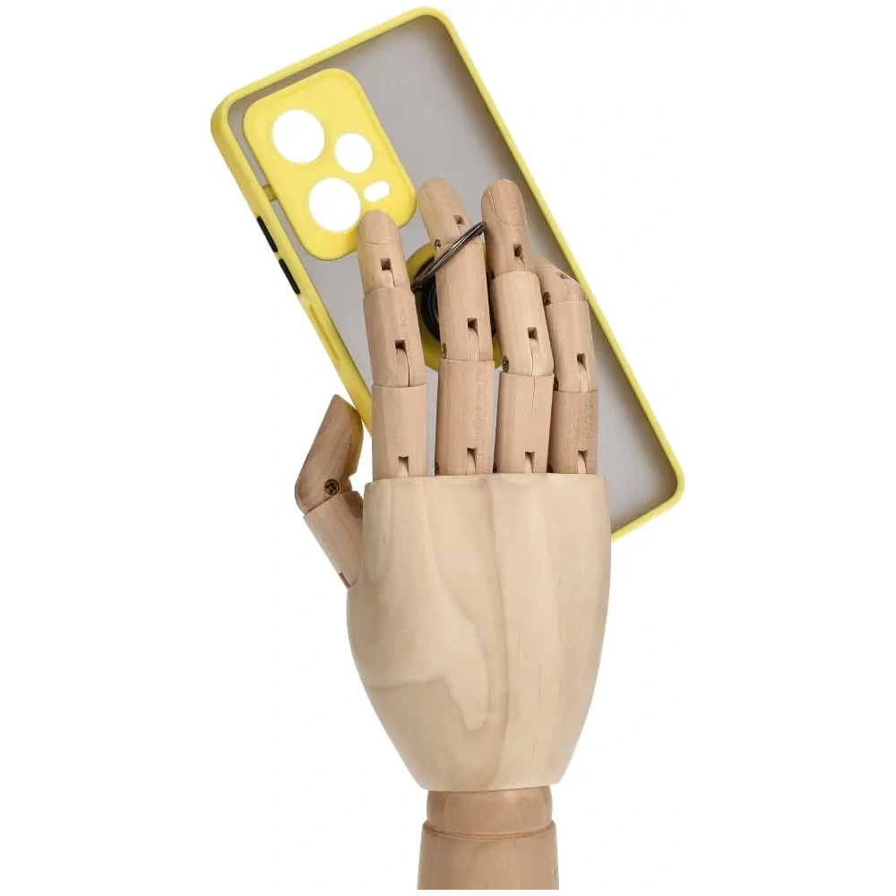 Wholesale Bizon Case Hybrid Ring Xiaomi Redmi Note 12 Pro+ 5G smoky with a yellow frame - BIZ3112 - {ean13} - Hurt