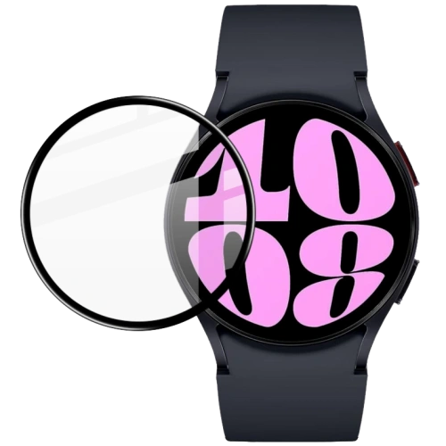 Szkło hybrydowe Bizon Glass Watch Edge Hybrid do Samsung Galaxy Watch 6 44mm czarne