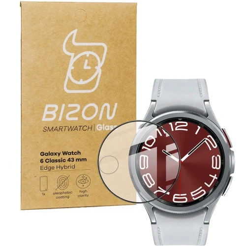 Szkło hybrydowe Bizon Glass Watch Edge Hybrid do Samsung Galaxy Watch 6 Classic 43mm czarne