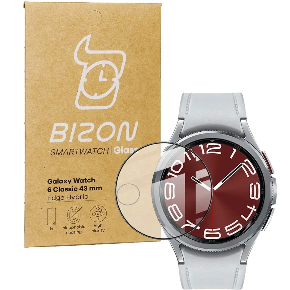 Hurtownia GSM - Hybriďové sklo Bizon Glass Watch Edge Hybrid pro Samsung Galaxy Watch 6 Classic 43mm černé - BIZ3138 - {ean13} - Hurt