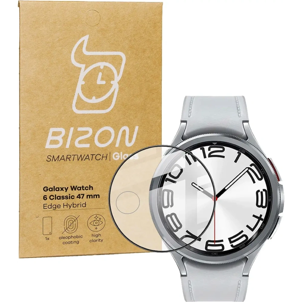 Hurtownia GSM - Szkło hybrydowe Bizon Glass Watch Edge Hybrid do Samsung Galaxy Watch 6 Classic 47 mm czarne - BIZ3139 - {ean13} - Hurt
