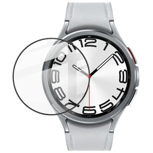 Szkło hybrydowe Bizon Glass Watch Edge Hybrid do Samsung Galaxy Watch 6 Classic 47 mm czarne