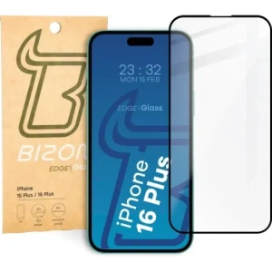 Hurtownia GSM - Bizon Glass Edge 2 Apple iPhone 15 Plus / 16 Plus negru - BIZ3140 - {ean13} - Hurt