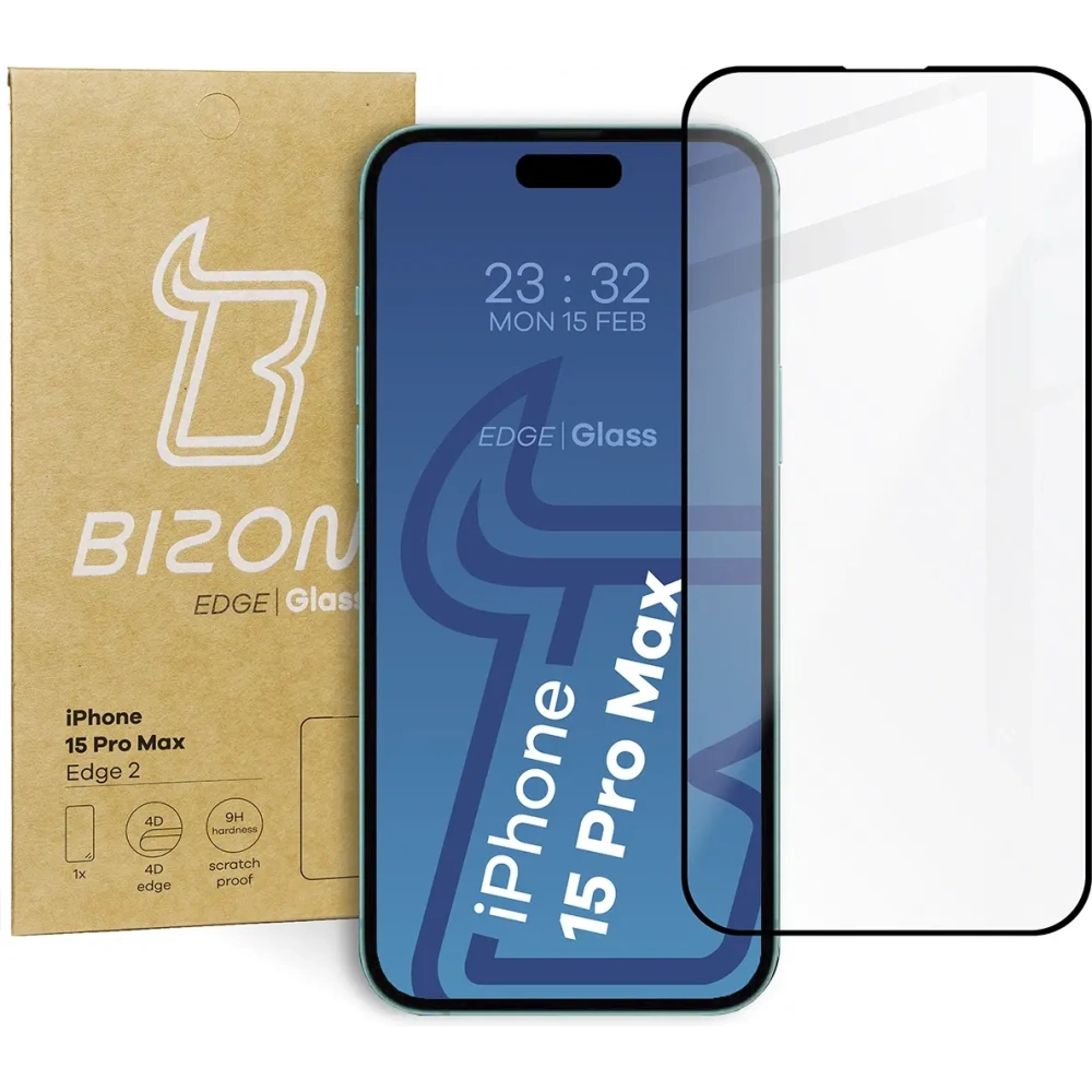 Hurtownia GSM - Bizon Glass Edge 2 Apple iPhone 15 Pro Max schwarz - BIZ3141 - {ean13} - Hurt