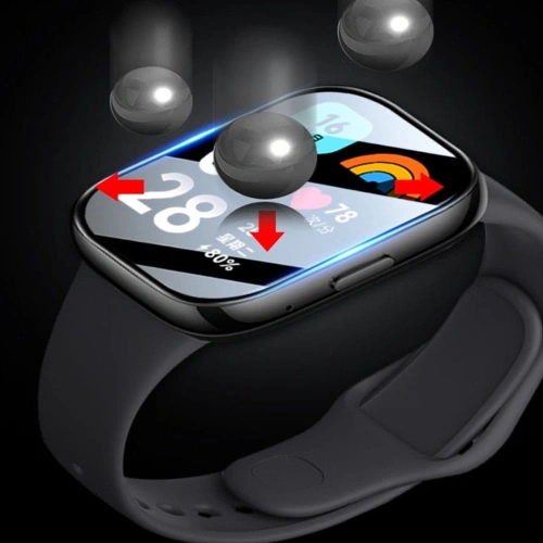 Szkło hybrydowe Bizon Glass Watch Edge Hybrid do Redmi Watch 3 Active czarne