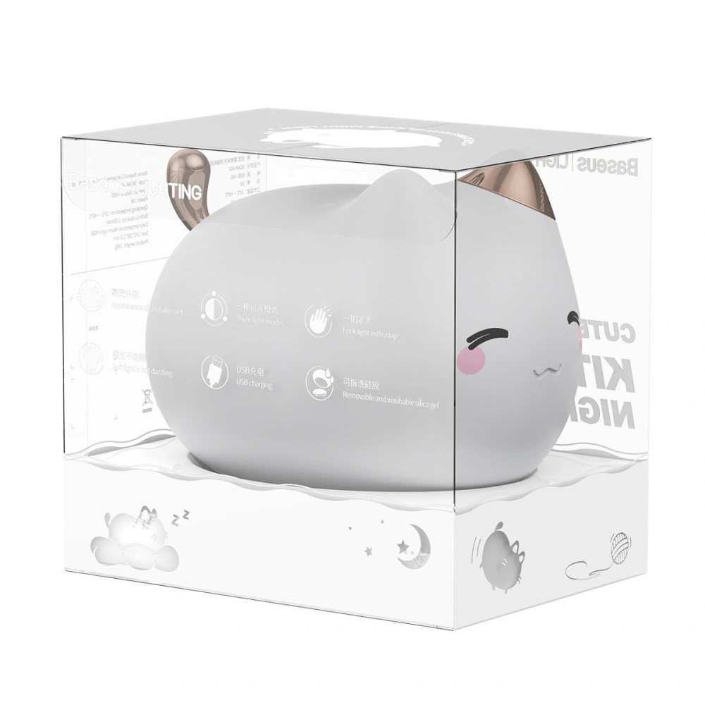 Hurtownia GSM - Lampka nocna Baseus Cute Series w kształcie kotka (biała) - BSU1375WHT - {ean13} - Hurt