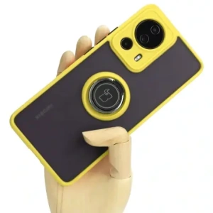 Hurtownia GSM - Bizon Case Hybrid Ring Xiaomi 13 Lite fumuriu cu un cadru galben - BIZ3158 - {ean13} - Hurt
