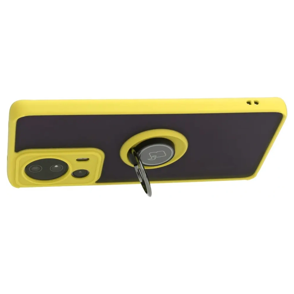 Wholesale Bizon Case Hybrid Ring Xiaomi 13 Lite smoky with a yellow frame - BIZ3158 - {ean13} - Hurt