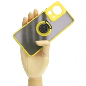 Hurtownia GSM - Etui s úchytem na prst Bizon Case Hybrid Ring pro Xiaomi 13 Lite kouřové s žlutým rámem - BIZ3158 - {ean13} - Hurt