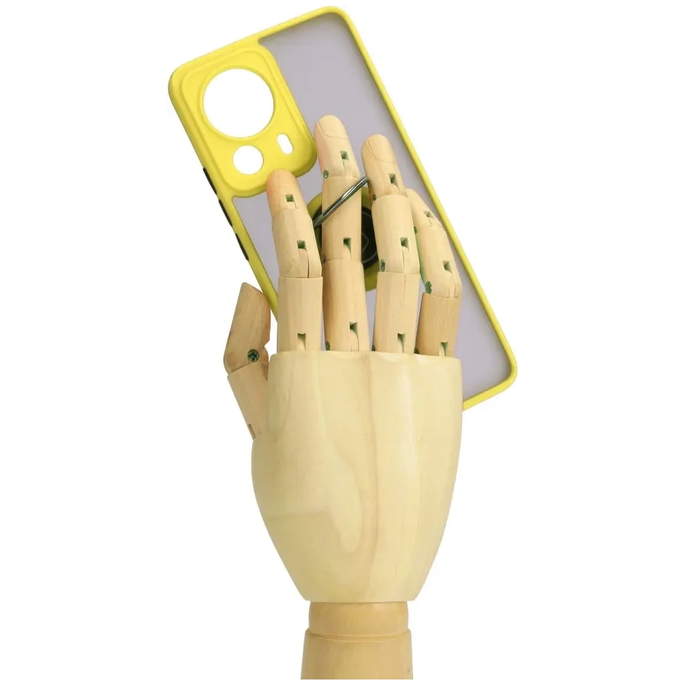 Wholesale Bizon Case Hybrid Ring Xiaomi 13 Lite smoky with a yellow frame - BIZ3158 - {ean13} - Hurt