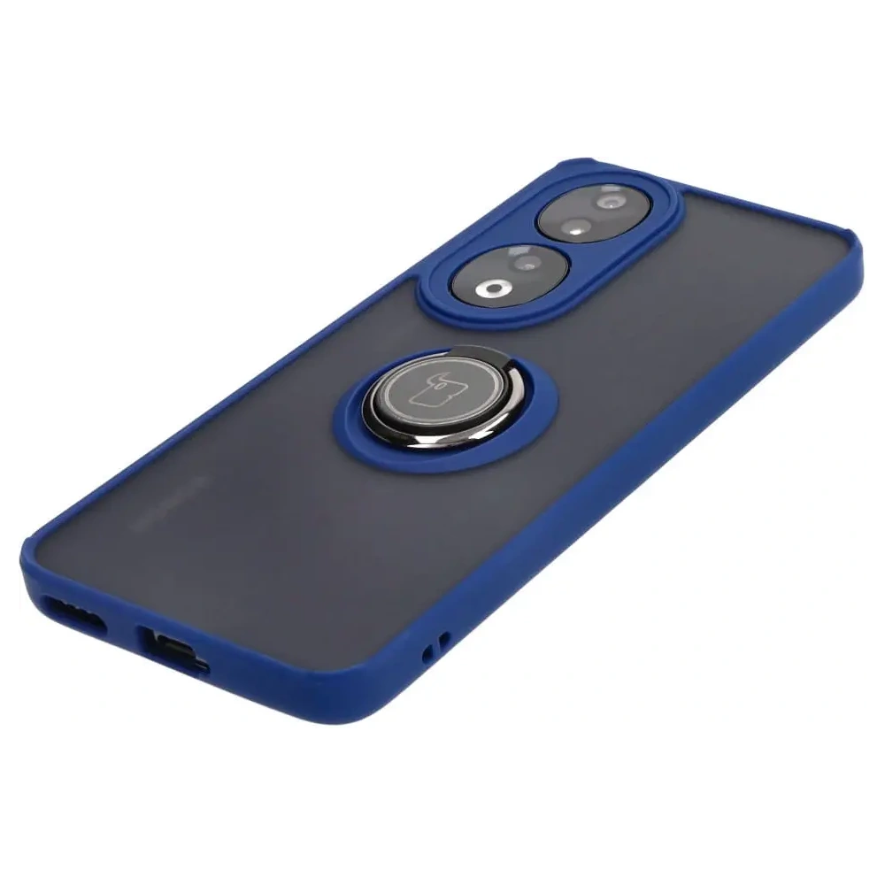 Hurtownia GSM - Etui s úchopem na prst Bizon Case Hybrid Ring pro Honor 90 kouřové s modrým rámečkem - BIZ3164 - {ean13} - Hurt