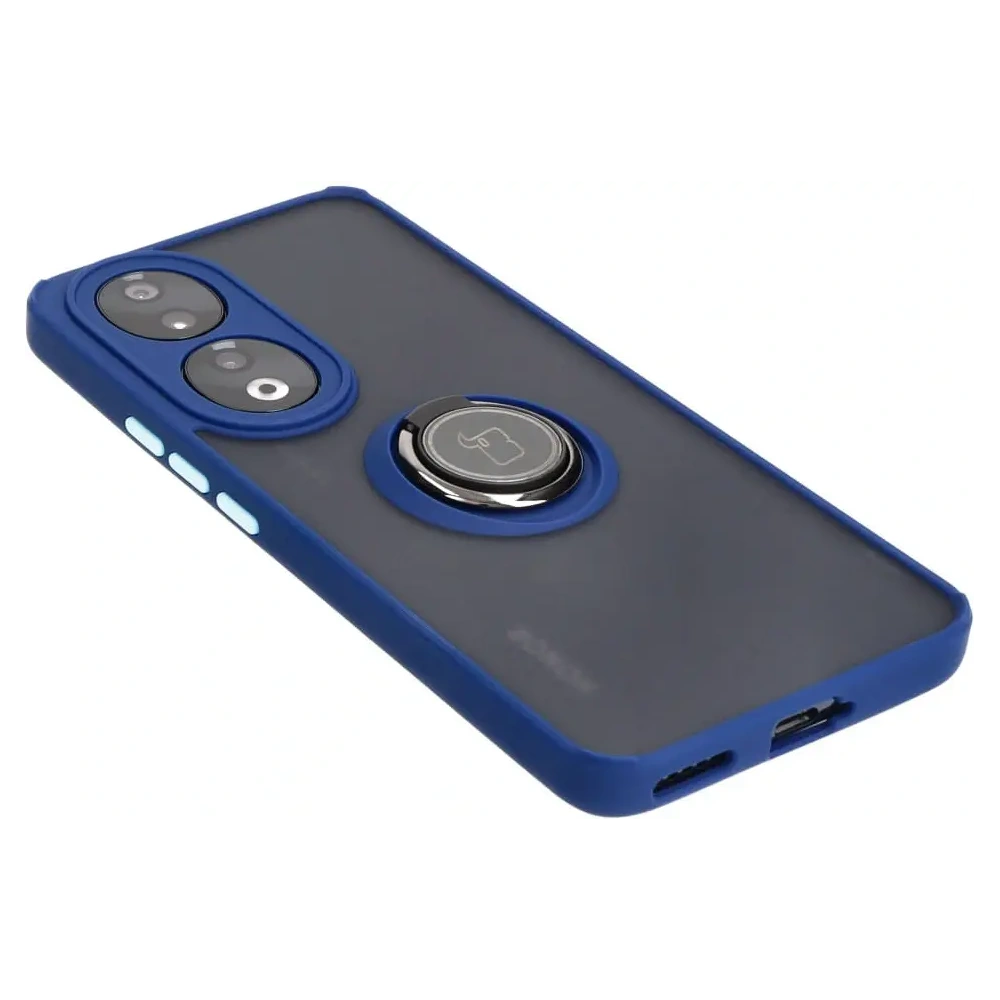 Hurtownia GSM - Etui s úchopem na prst Bizon Case Hybrid Ring pro Honor 90 kouřové s modrým rámečkem - BIZ3164 - {ean13} - Hurt